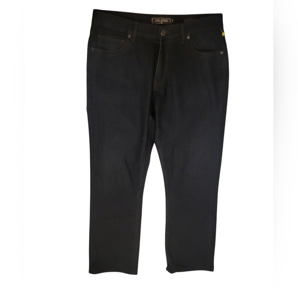 Jack of Spades Mens High Roller  Comfort Straight Leg Dark Wash Jeans 35x34